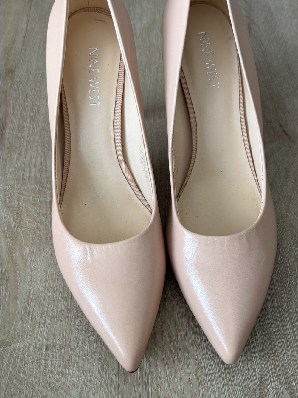 Nine West Blush Pointed-Toe Leather Pumps